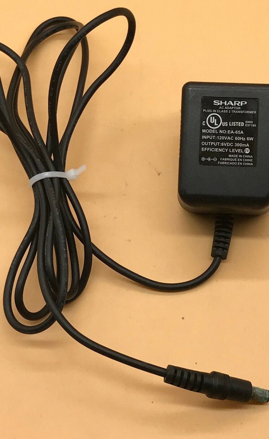 New Sharp EA-65A 6V 300mA PLUG IN CLASS2 TRANSFORMER AC Adapter